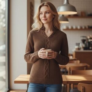 Vintage Chocolate Brown BCBG Maxazria hoodie Sweater